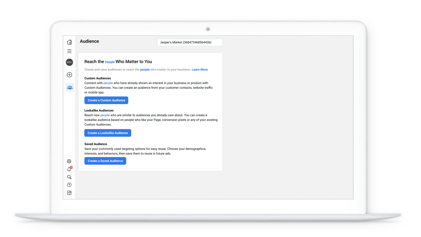 Meta Ads Manager Audience Interface